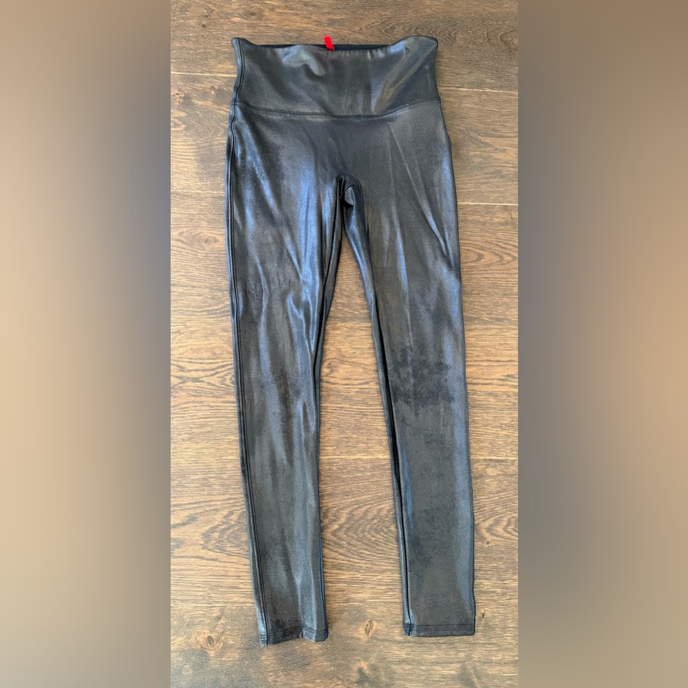 SPANX Black Faux Leather Leggings